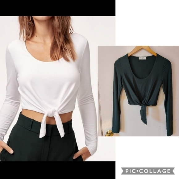 Aritzia Babaton Jeronimo Longsleeves Crop Top - Picture 1 of 9